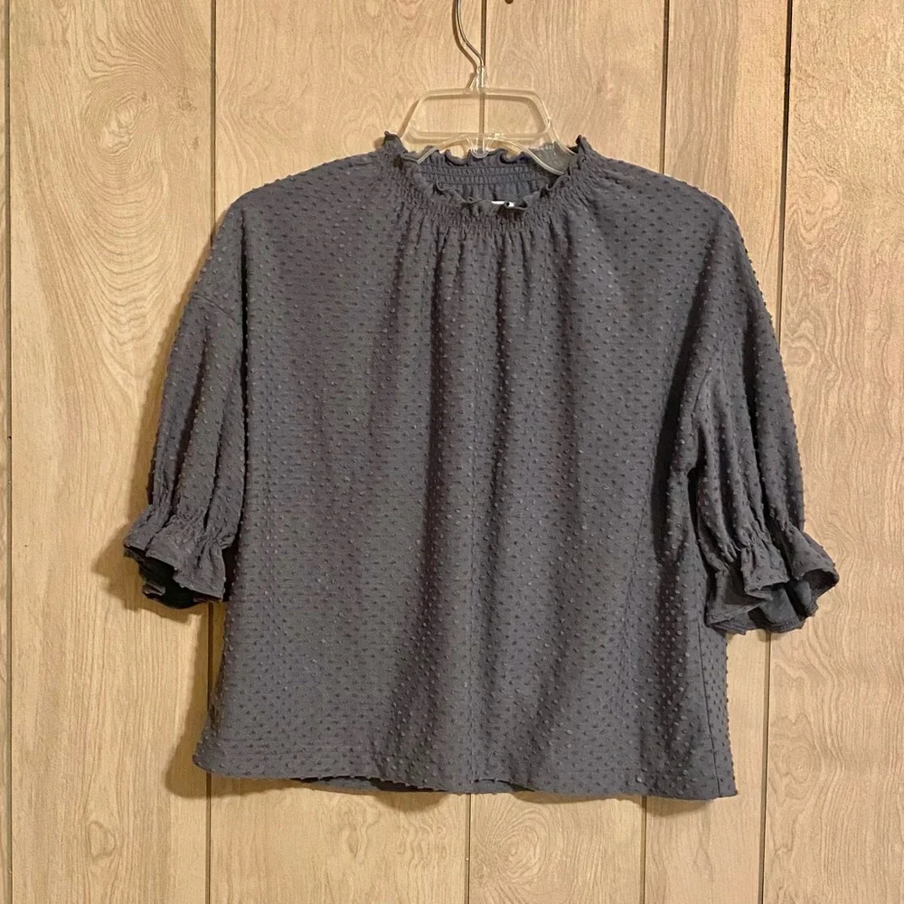 NWT Madewell Texture & Thread Clipdot Ruffle Top - Picture 2 of 7